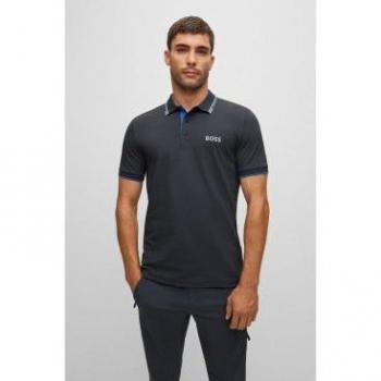 BOSS Paddy Pro Short Sleeve Polo Shirt for Men, Regular Fit, Dark Blue, Cotton