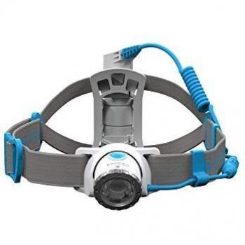 Ledlenser Linterna frontal LED para correr NEO10R, azul, batería 18650 recargable, 600 lúmenes, luz roja trasera, enfocable, duración lumínica de hasta 120h, running, deporte, linterna para la cabeza