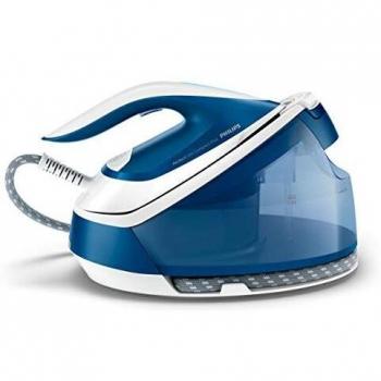 Philips Compact Centro de Planchado de Vapor, Suela SteamGlide Plus, Azul