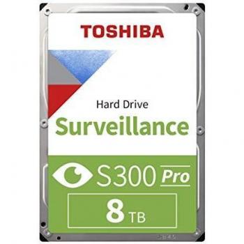 Toshiba 8TB S300 Pro Surveillance 3.5 SATA Internal Hard Drive. 24/7 Operation, Supports 64 cameras, 256MB Cache, 180TB/Year workload,CMR,3yr Warranty