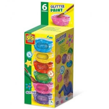 Pintura para Carteles con Brillo SES Creative 6x45 ml - Colores Vibrantes y Lavables