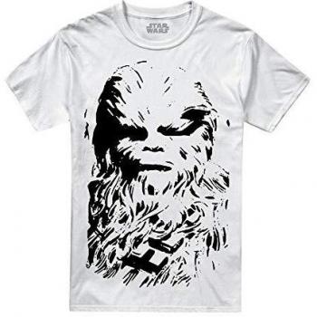 Star Wars Chewie Stencil Camiseta, Blanco