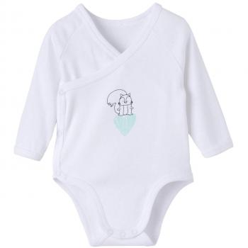VERTBAUDET Lote de 5 bodies de manga larga estampado gráfico 100% algodón bebé recién nacido Blanco Estampado 1M - 54CM