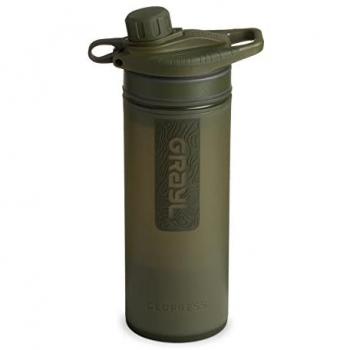Grayl GeoPress 710ml Water Filter Bottle - Olive Drab, Purifies 99.99% of Bacteria and Viruses for Outdoor Use