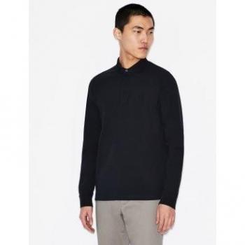 Armani Exchange polo manga larga marino con logotipo