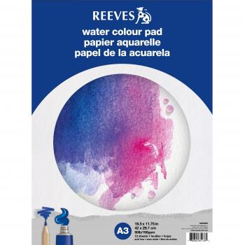 Reeves - Papel para Acuarela - Bloc de 12 Hojas, Formato A3