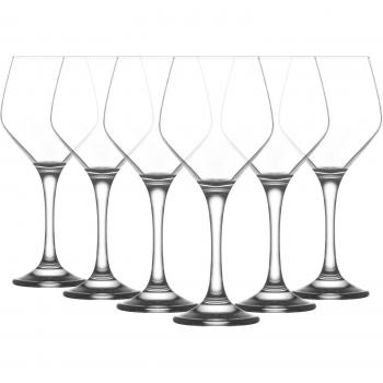 Pack de 6 copas de vino cristal, vasos clásicos para agua, bebidas, cócteles, aptos para lavavajillas marca LAV