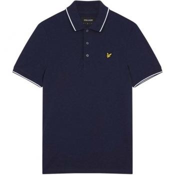 Lyle & Scott Men's Tipped Polo Shirt - Navy Cotton - Size Large