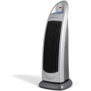 Orbegozo CR 5027 - Termoventilador cerámico, vertical, 2000 W, pantalla digital LCD, 2 posiciones de calor 1000 W y 2000 W, aire frío, oscilante, con asa, color plata