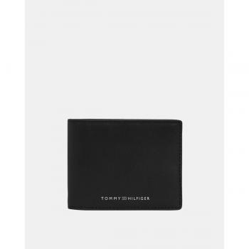 Cartera de piel negra Tommy Hilfiger con detalle de la marca AM0AM10617