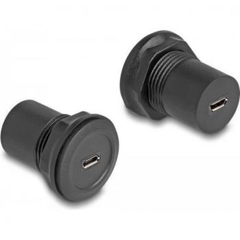 Adaptador USB 2.0 Micro-B a Micro-B Integrado Negro (Delock 66743)