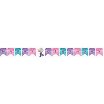 Creative Converting 336706 BANNER FORMA W/TWINE, HBD IRID, papel, iridiscente