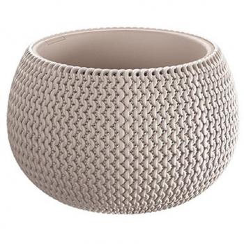 Maceta redonda con depósito Splofy Bowl de plástico color mocca Prosperplast 29x29x19 cm