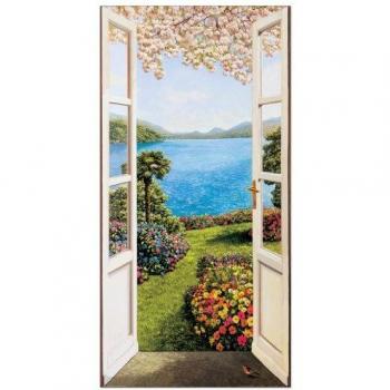 Artopweb 50x100 cm Panel Decorativo con Diseño del Missier Giardino Fiorito, Madera, Multicolor, 50x1.8x100 cm
