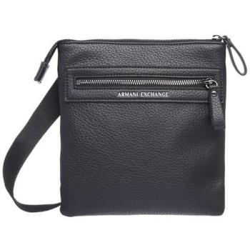 Armani Exchange Black Crossbody Bag for Men, Size: One Size, Features Front Zip Pocket