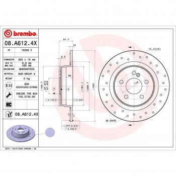 Disco de freno BREMBO 08.A612.4X