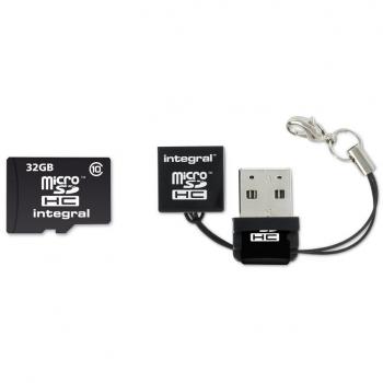 Integral UltimaPro - Memory Card 32 GB microSDHC/XC 40MB/s Class 10 UHS-I U1 + USB Card Reader