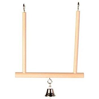 Trixie Wood Swinging Trapeze with Bell, 12 x 13 cm, Pack of 4