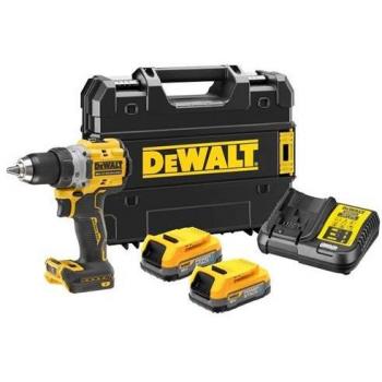 DeWalt DCD800E2T-QW Taladro Atornillador Compacto Sin Escobillas XR 18V con Batería Powerstack de 1.7Ah, 13mm, Incluye 2 B