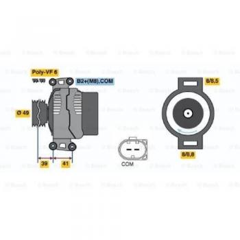 Alternador Bosch 0986046270 de 145 A y 14 V