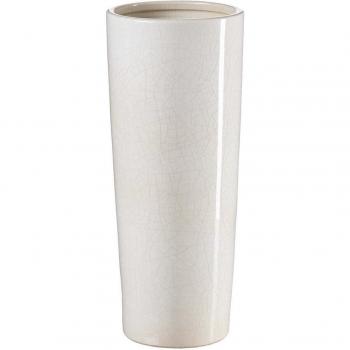 Jarrón de cerámica beige 16,5 x 16,5 x 40,5 cm