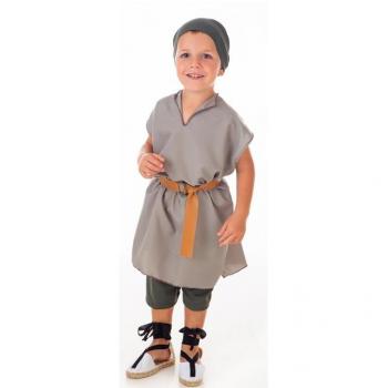 Disfraz de Frutero Medieval gris con pañuelo para niño
