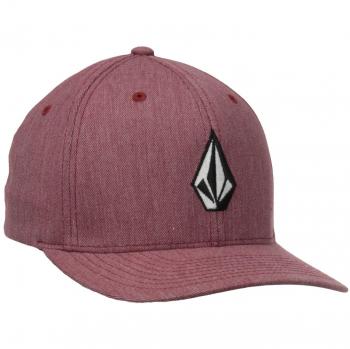 Volcom Gorra de cartel para Full Stone Heather X Fit, hombre, Schildmütze Full Stone Heather X Fit, crimson, small/medium