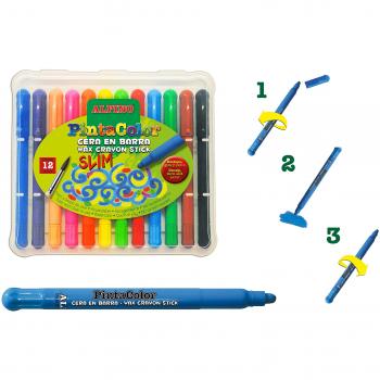 Alpino PX000112 - Estuche 12 ceras, mina fina giratoria