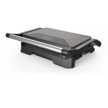 Parrilla Eléctrica Black & Decker 1000W, Apertura 180°, Placas Antiadherentes 23x14.5 cm