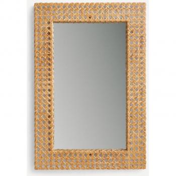 Espejo decorativo de pared de ratán Samoa