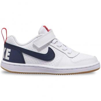 Nike Court Borough Low (PSV), Zapatos de Baloncesto para Niños, Blanco (White/Obsidian/Univ Red/Gum Lt Brown 105), 28 EU
