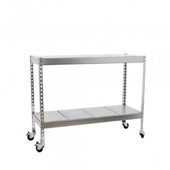 Estantería Metálica Ecoforte 1506-2, 975x1500x600 mm, Capacidad 75 kg, Galvanizada, con Ruedas
