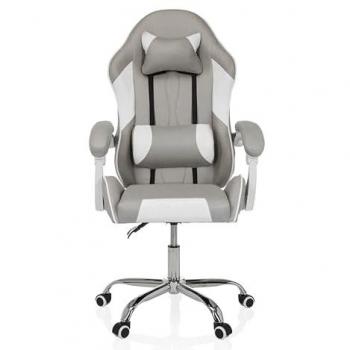 Silla Gaming Gamebreaker W03 - Microfibra Gris/Blanco con Apoyabrazos
