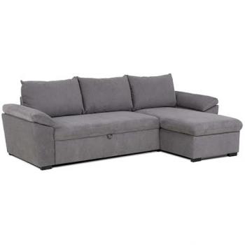 Sofá Cama Luis Reversible con Arcón y Chaiselongue Contemporáneo Color Gris Oscuro 248 cm