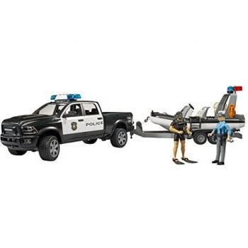RAM 2500 Policía con barca, buzo y módulo L+S 02507 BRUDER