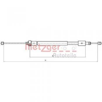 Cable de freno de mano METZGER 10.4707, freno de estacionamiento trasero derecho, longitud 1850/1510, freno a tambor COFLE