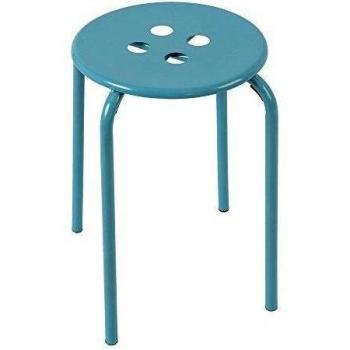 Taburete metal para baño azul 30x44cm azul