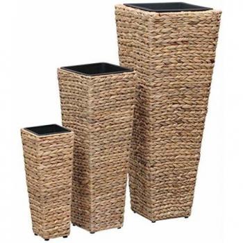 vidaXL Raised Beds 3 pcs Water Hyacinth Brown