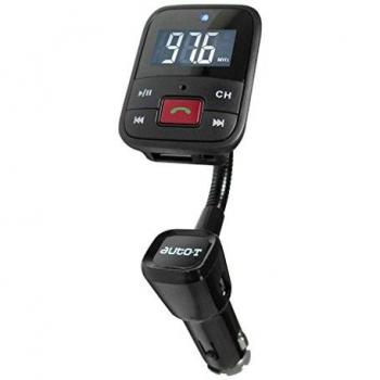 Kit manos libres AUTO-T 540312 con transmisor FM, incluye conexión Bluetooth, micrófono integrado, compatibilidad con dispositivos móviles, fácil instalación y control de música y llamadas desde el dispositivo