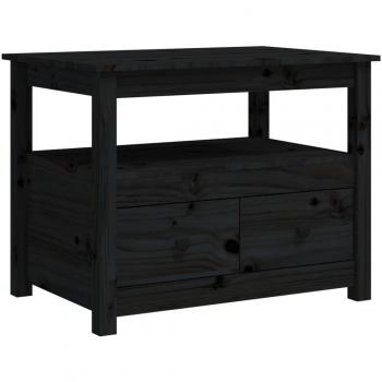 Mesa de centro de madera maciza de pino 71x49x55 cm en color natural, gris y marrón miel - vidaXL
