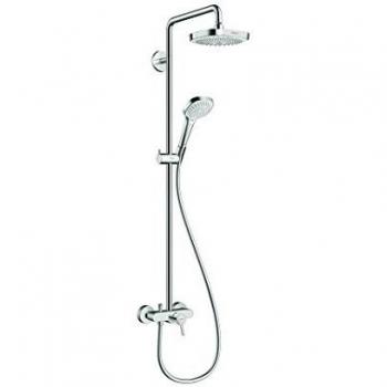 Hansgrohe 27258400 Croma Select E 180 columna de ducha, 4 tipos de chorro, blanco/cromo