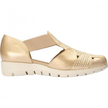 Sandalias de Mujer PITILLOS 2602 Oro con diseño elegante, material sintético, suela antideslizante, plantilla acolchada y cierre ajustable