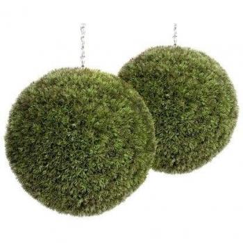 Closer2Nature - Juego de 2 setos artificiales, 40 cm, diseño esférico, color verde