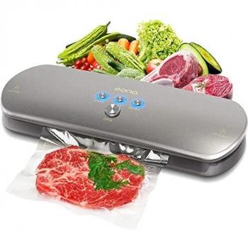 Amazon Brand - Eono Envasadora y Selladora al Vacio para Alimento G200-4 en 1 Envasar al Vacio Maquina para Alimentos Fresca - Incluyendo 20-Bolsas de Vacio, Plata