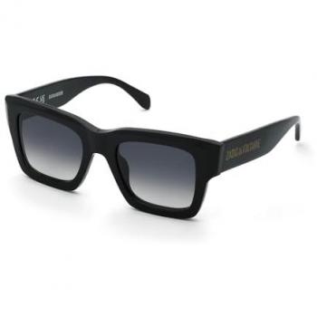 Gafas de sol cuadradas para mujer Zadig & Voltaire SZV421 Acetato Negro Brillante con Gradiente Ahumado/CAT3