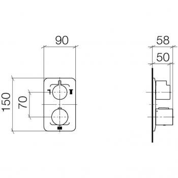 Termostato Empotrado Dornbracht Lissé con Regulación de Caudal Bidireccional, Color Cromo