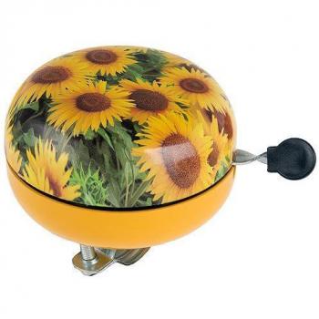 Timbre de Bicicleta M-Wave Girasol 80 mm, Diseño Amarillo y Acero