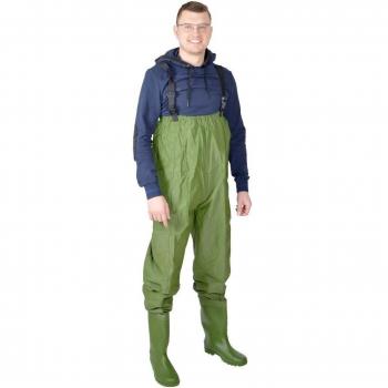 Vadeador de Pesca Pantalones, Pantalones Estanque con fibras Botas Talla M