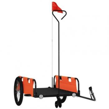 Remolque para bicicletas tela Oxford y hierro naranja y negro