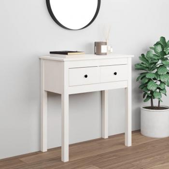 Consola de mesa blanca 70x35x75 cm en madera maciza de pino